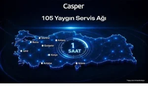 Casper 105 servis noktasıyla Türkiye genelinde hizmet veriyor